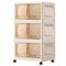Set di 3 Contenitori in Plastica Pieghevoli con Coperchio – Scatole Impilabili con Ruote, Organizer Salvaspazio per Armadio, Cucina, Soggiorno e Camera da Letto - 20L