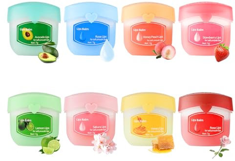 LOPHE Hydrating Lip Balm Set, 8 Piezas Bálsamo Labial Hidratante Natural, Cuidado De Los Labios, Para Exfoliar Los Labios, Líneas de Labios Descoloridas y Hidratar los Labios