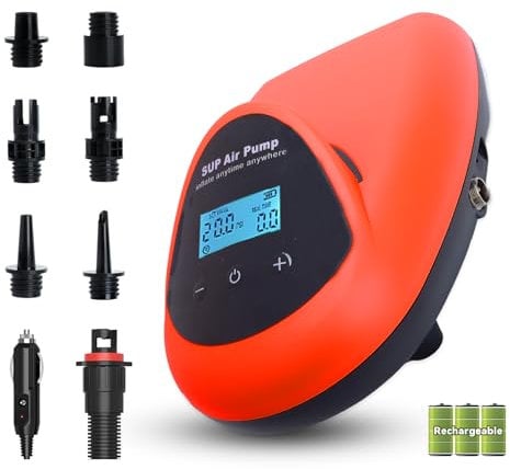 TONSIM 20PSI Kabellose SUP-Pumpe, Akku-Luftpumpe mit 15000mAh, Hochdruck-Zweistufige Inflation & Auto-Abschaltung, Kompakte Pumpe für Paddelbretter, Kajaks & Camping