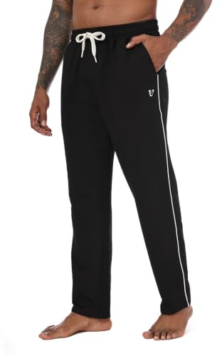 Vortewind Jogginghose Herren Baumwolle Trainingshose Herren Lang Atmungsaktiv,Sporthose mit 3 Taschen & elastischem Bund für Freizeit