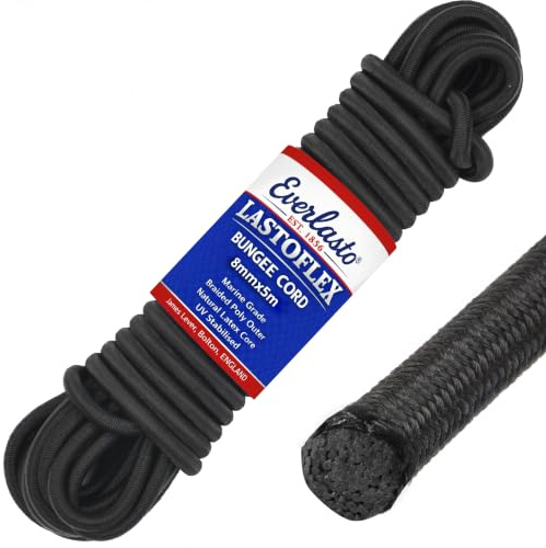 Everlasto LASTOFLEX Bungee-Seil, Schwarz, 8 mm, Länge wählbar