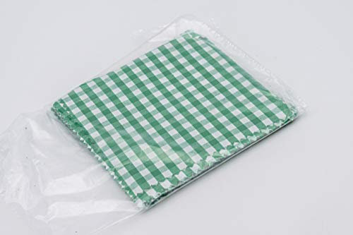 Flaschenbauer- 25x grün-weiß Karierte Textildeckchen mit Creme farbigen Schlaufen zum Befestigen der Deckchen. Dekoration für Einmachgläser und Einweckgläser. EIN Muss für DIY-Projekte und Geschenke.