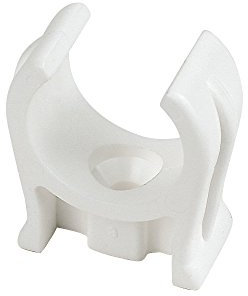 fiXte 15mm (5/8 inch) Plastic Pipe Clip White Snap in Design. Single Screw Fixing. (10)
