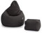 Loft 25 sitzsack mit Fußhocker – Gaming sitzsack mit füllung, Komfortabler Bean Bag, Wasserabweisend sitzsack Erwachsene mit hohem Rücken,Bean Bag Chair (New Grey, Sitzsack + Fußhocker)