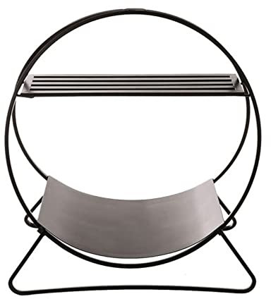 Kaminholzregal Kaminholzständer Feuerholzregal 2-stöckiger Holzkorb Für Küche, Wohnzimmer Und Schlafzimmer Im Innenbereich, Rundes Metall-Brennholzregal Aus Eisen Für Kamin, Garage, Terrasse Und Veran