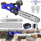 Electric Chainsaw Cordless 12 Inches, 600W Brushless Motor 21V Cordless Hand Chainsaw with 4.0Ah Battery and Charger, 2 Chains, 10m/s Chain Speed, Auto Chain Lubrication, Easy Use Electric Chain Saw