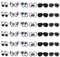 FINGERINSPIRE 36 Stück 6Style Augenflicken Zum Aufbügeln 60~81 mm Stoff Weiß Schwarz Zum Aufbügeln Nähapplikation Aufkleber Niedliche Augen Sonnenbrillen Bestickte Flicken Für Kleidung Reparatur DIY