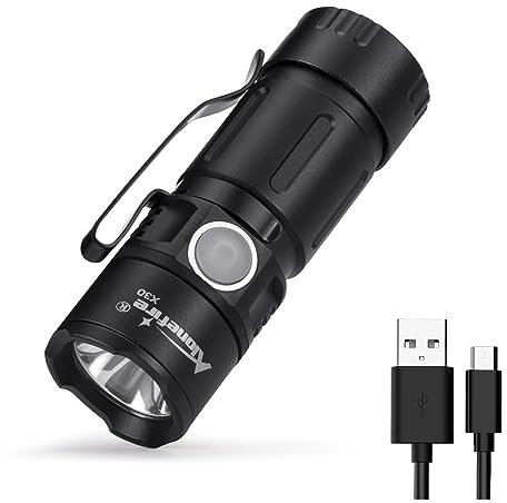 Alonefire X30 Mini Taschenlampe Klein USB Aufladbar Hell Tragbar LED Taschenlampe Magnetisch 5 Modi Wasserdicht Lange Lebensdauer der Batterie mit Clip, Batterie für Outdoor, EDC Tragen, Wandern