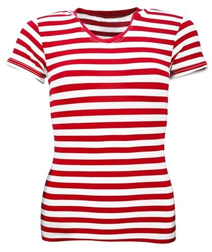 Ringelshirt Lang-, Kurzarm Rot Weiß, Schwarz Weiß, Blau Weiß Gr. XS - 4XL | Mehrere Schnitt-, Farb- und Ärmellängen lassen sich innerhalb einer Ringel-Serie passend zum gewünschten Kostümlook wählen.
