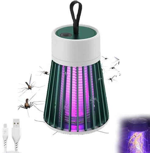 Mozzguard Mosquito Zapper, 2024 New Zaptek Mosquitoes Zapper mit UV-Lampe, Tragbarer Mozz Guard Mosquito Zapper, USB Wiederaufladbare Insektenlampe mit 2000mAh Akku Mückenlampe (Grün)
