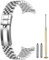 Juntan Edelstahl Uhrenarmband 20mm für Männer Frauen, Verschraubtes Klassisch Gebogenes Ende Metall Uhrenarmband mit Oyster Schnalle, lückenlos verjüngtes Ersatzarmband Silber