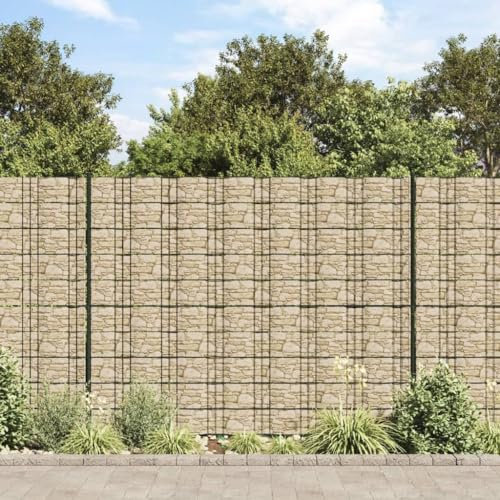 AIJUUKJP Hardware Item-Garden Sichtschutzmatte 2 Stück grob Steinoptik grau 35x0,19m PVC