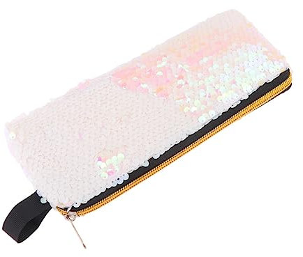 GALPADA Sequins Pencil Bag Handheld Pen Pouch Makeup Bundle Glitter Cosmetic Bag Pencil Case Pink Double Sided Toiletry Bag Sequins Handbag Glitter Makeup Bag Pink Cosmetic Bag Pencil Bags