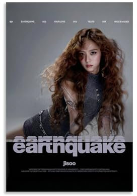 LRXDECOR Jisoo-Erdbeben-Poster, trendiges Kpop-Stern-Leinwand-Poster, Hit, ästhetischer Wandkunstdruck für modernes Zuhause, Schlafzimmer, Dekoration, 20 x 30 cm, ungerahmt