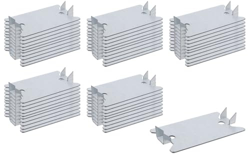 LC LICTOP Nail Plates for Wood Studs & Wall, 1.5 x 2.5 Inch Anti-Nail Protection Plate, Steel Cable Protector with Sharp Prongs for Plumbing & Wiring Safety, Galvanized Steel, 50Pcs
