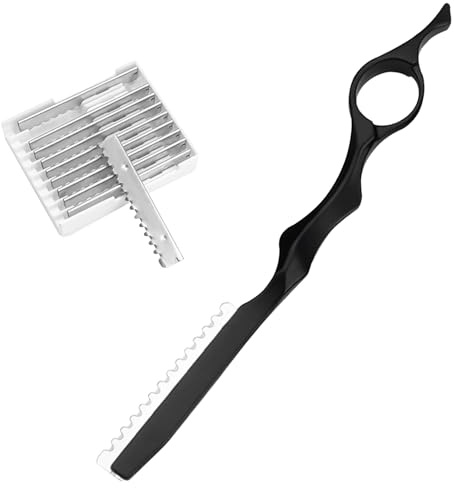 Alriedy Effiliermesser Feather Razor, Friseur Messer | Rasiermesser Friseur Mit 10 Klingen, Ergonomischer Haarverdünner Für Salon & Heimgebrauch, Schwarz