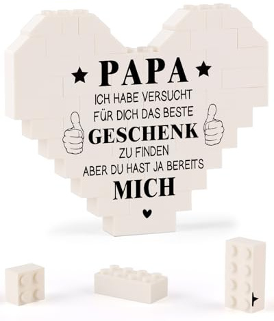Papa Geschenk, Würfelherz-Deko Geschenke für Papa Geburtstag Vatertag | Weihnachtsgeschenke für Vater von Kindern, Besondere Geburtstagsgeschenk für Vater von Tochter Sohn