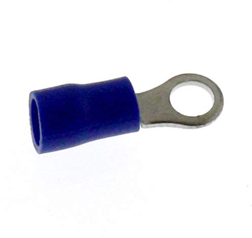 25 Stück Ringkabelschuhe SeKi 1,50-2,50mm², Loch-Ø M4 I blau I Quetschverbinder teilisoliert PVC I Kabelschuh aus Kupfer verzinnt