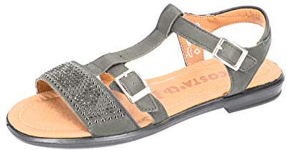 RICOSTA Mädchen Riemchensandalen BELLA, Weite: Mittel (WMS), kinder maedchen kinderschuhe toben spielen verspielt detailreich,meteor,36 EU / 3 UK