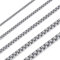 OSTAN Herren Damen Edelstahl Silber Box Kette Briolette Kette Venetian Link Kette Link Collier Halskette Breite 1.5 mm Länge 80 CM