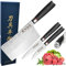 KENSHUI Couteau de cuisine martelé Couteau professionnel Cadeau de chef (couteau à découper set de 3)
