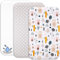 Lovely Hippo 2X Spannbettlaken 90x55 cm 100% Baumwolle + 1X Matratzenschoner 100% wasserdichtem Material - Set 3X 90x55 - Kompatibel Kinderkraft Neste Up (Waldtiere, 55 x 90 cm)
