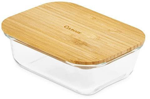 CULINARE Naturals C70022 Glass Container, Sustainable Bamboo/Glass, 370ml, Food Storage Box with Lid, Kitchen Organisation/Fridge Storage/Fresh Food Preserver, Not Dishwasher Safe