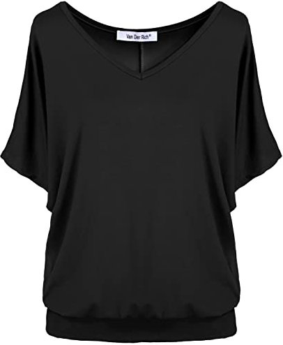Van Der Rich ® - T-Shirt Kurzarm Oberteile - Damen (Schwarz, M)