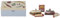 Bloomingville [W] Thyra Spielset, Brotdose, Blau, FSC® 100%, MDF L15xH5xW10 cm, Set of 12