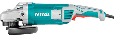 TOTAL - Amoladora Angular de Cable con Potencia de 2400 W - Disco de 230 mm - Velocidad de 6300 rpm - Incluye Empuñadura Extra para Mejor Agarre y Juego de Escobillas
