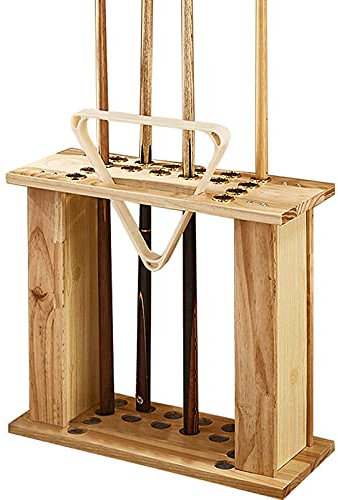 Porte-Queue de Billard Support de bâton de Billard Porte-Queue de Billard au Sol en Bois Massif pouvant contenir 16 bâtons de Queue 1 trépied et Plus Accessoires de Table de Billard Porte-Queue de b