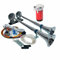 YIYIDA Autohupe LKW Hupe Air Horn 175db Lautsprecher Schiffshupe Zink Chrom Silber Elektrische Hupe 12V Hoher Ton und niedriger Ton Doppelrohr roter Luftpumpe Car Horn für 12V Auto Yacht Boot usw