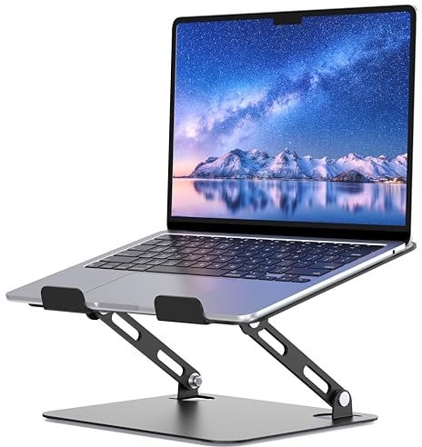 SOUNDANCE Einstellbarer Laptop Ständer, Tragbarer Laptop Riser, Ergonomischer Design Computer Halter, Metall Laptop Mount Aufzug Kompatibel mit 10,6 Zoll PC Computer Computer Computer, Schwarz