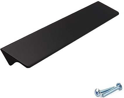 M4TEC Bar Kitchen Cabinet Handles, Kitchen Cupboard Door Handles, Wardrobes and Drawers, Bedroom Furniture Finger Edge Pull Handle Black. VE8 Series: 160 mm