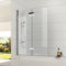 EMKE 100x140cm Duschtrennwand für Badewanne Faltwand Duschabtrennung Badewannenaufsatz NANO einfach-Reinigung Beschichtung 6mm Sicherheitsglas Chrom