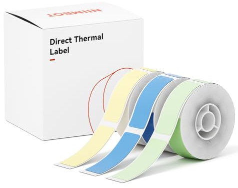 Label Maker Tape for D11/D110/D101 Printer, 3 Rolls Waterproof Adhesive Labeling Refill Paper for Niimbot D11 Serises Printer, 12×40mm(Yellow Green Blue)