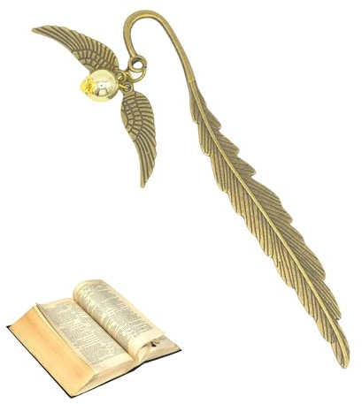 TJUSPIRIT Lesezeichen Goldener Schnatz Lesezeichen Bookmark Geschenk für Damen Herren Teenager Kinder Lehrer Lehrerinnen (Gold)