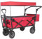 Bollerwagen Handwagen, Klappbarer Gartenwagen Mit Dachrädern, Bremstransportwagen Aus Metall Und Stahl Für Gartencamping Gartenwagen Strandwagen(Rood)