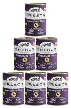 FRESCO Dog Complete Plus NassBarf Huhn 6 x 800g | getreidefreies Nassfutter für Hunde in Barf Qualität | gesund und natürlich | ohne künstliche Zusätze | Made in Germany