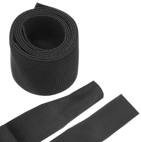 QUARKZMAN Gaines Tressées en Tissu Thermorétractable 1 1/4 3ft Noir | Ratio De Rétraction 2:1, Pour Protection De Câble De Harnais Protection De Câble Réseau Gestion De Câbles
