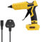 Cordless Hot Glue Gun Compatible with Dewalt 20V Battery (No Battery), 100W, 100-200℃, Dual Power Supply, Fast Preheating Glue Gun with 10pcs 11mm Glue Sticks for DIY Craft, Home Repair