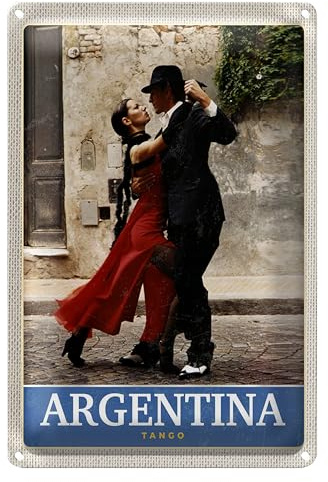 Blechschild | Argentinien Tango | Vintage Dekoration | 12 cm x 18 cm