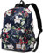 VASCHY Women Backpack, School Bags Water Resistant Casual Laptop 15 Inches for Girls Women School Leisure Travel Blue Flowers One Size, Blue Flowers, Taille unique