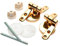 Merriway BH05718 Wooden Toilet Seat Hinge Pair, Brassed Steel