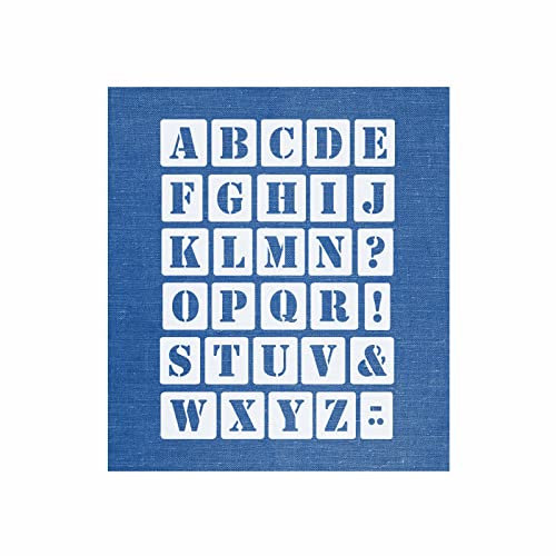 Schablone Buchstaben groß 7cm | 1 Satz Alphabet A-Z - 26 + 4 Sonderzeichen. | Nr.05