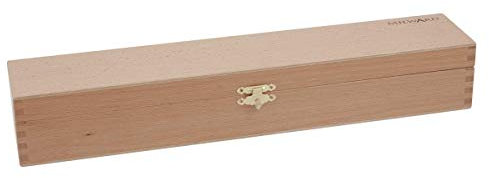 Milward Stricknadelbox – Premium-Buchenholz – sichere Aufbewahrung für Nadeln und Zubehör – 43,5 x 7 x 8 cm, beech