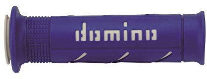 Domino COPPIA MANOPOLE MODELLO XM2 SUPER SOFT IN GOMMA PER MOTO STRADALI/RACING COLORE BLU/BIANCO Lunghezza: 120 mm e 125 mm Accessori: 97.5595.04-00