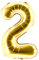 Party Factory XXL Folienballon Zahl 2, Luftballon 100cm, gold, Geburtstag, Abi, Jubiläum, Party Ballon, Heliumballon, Deko