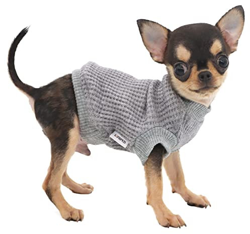 LOPHIPETS Hundepullover für Welpen, kleine Hunde, Welpen, Chihuahua, Yorkie, für kaltes Wetter, Grau, XXS