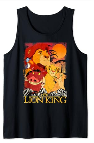 Disney Lion King Happy Group Shot Sunset Vintage Poster Débardeur